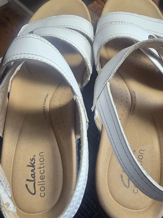 Clarks Shoes - Clarks White Women's Strappy Comfort Sandals